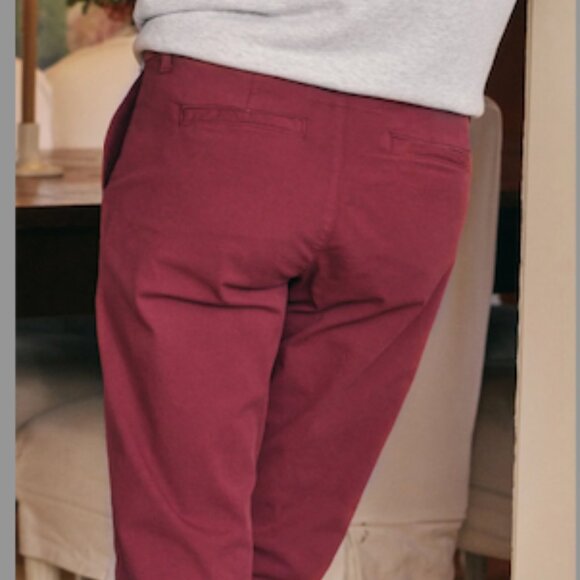 Frank & Eileen Wicklow Cotton Italian Performance Chinos in Merlot in Size 6 - Picture 2 of 8